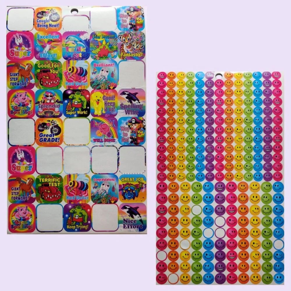Lisa Frank Tikanni the Husky Dog Trifold Portfolio Art Case + HUGE Sticker Lot